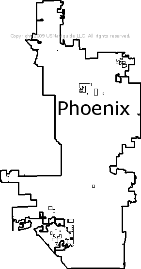 City Of Phoenix Boundary Map Phoenix, Arizona Zip Code Boundary Map (Az)