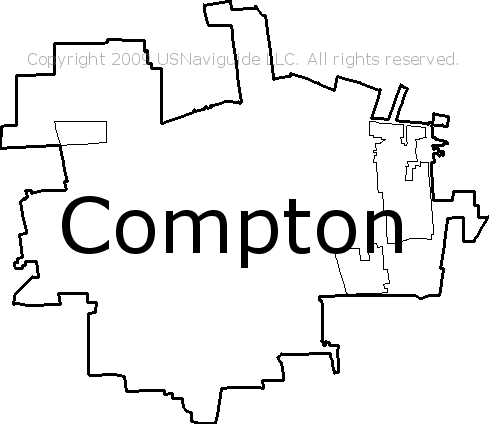 Compton Ca Zip Code Map Compton, California Zip Code Boundary Map (CA)