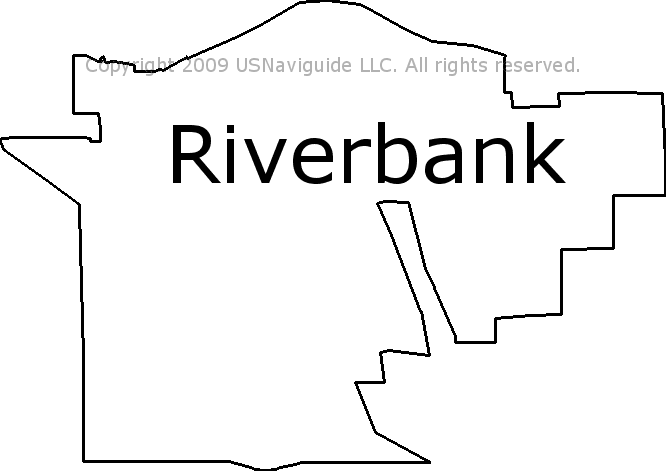Riverbank California Zip Code Boundary Map Ca