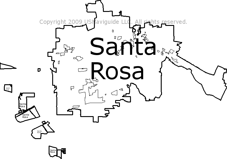 Santa Rosa Ca Zip Code Map Santa Rosa, California Zip Code Boundary Map (CA)