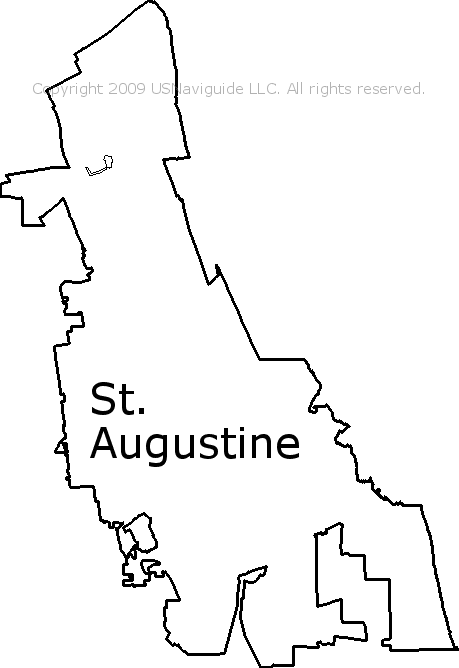 St Augustine City Limits Map St. Augustine, Florida Zip Code Boundary Map (Fl)