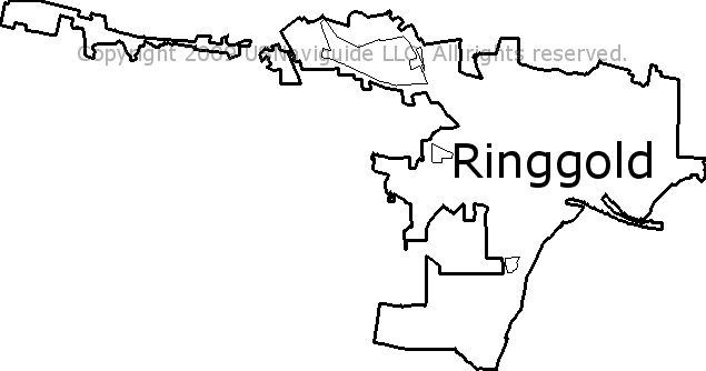 Ringgold Georgia Zip Code Boundary Map Ga