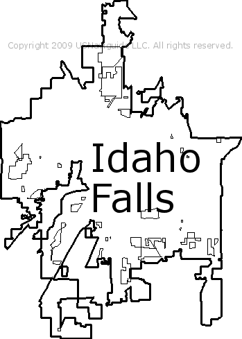 Idaho Falls City Limits Idaho Falls, Idaho Zip Code Boundary Map (Id)