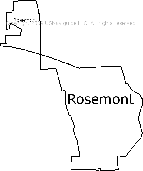 Map Of Rosemont Illinois Rosemont, Illinois Zip Code Boundary Map (Il)