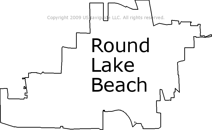 Round Lake Beach Illinois Zip Code Boundary Map Il