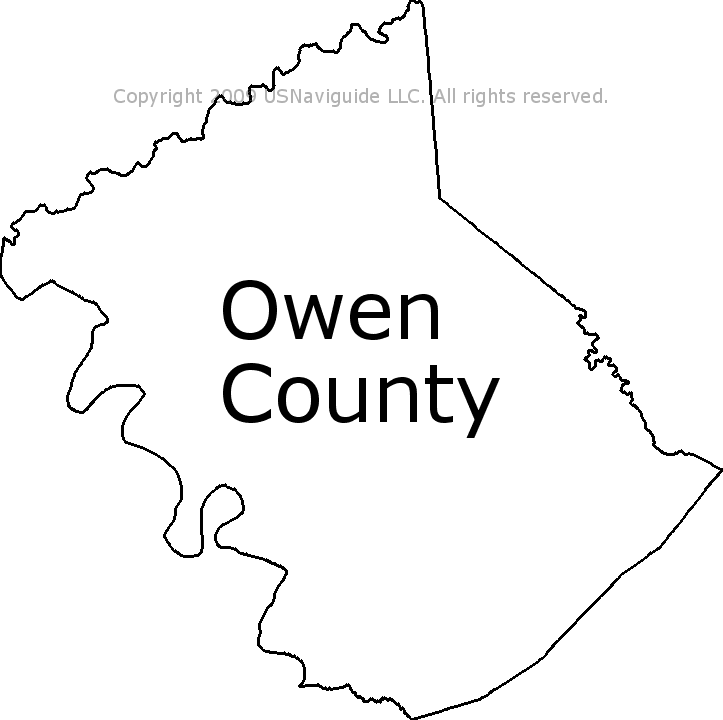 Owen County Gis Ky Owen County - Kentucky Zip Code Boundary Map (Ky)