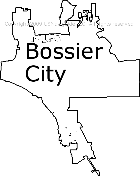 bossier city zip code map Bossier City Louisiana Zip Code Boundary Map La bossier city zip code map