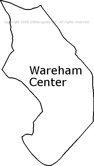 Wareham Center Massachusetts Zip Code Boundary Map Ma
