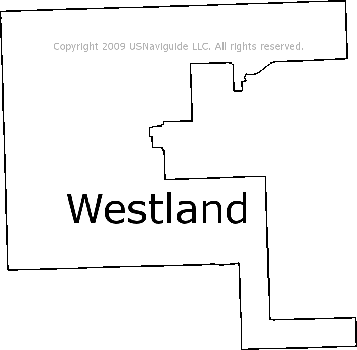 Westland Michigan Zip Code Boundary Map Mi
