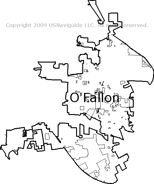 Ofallon Missouri Zip Code Boundary Map Mo