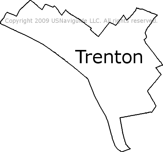 trenton zip code map Trenton New Jersey Zip Code Boundary Map Nj trenton zip code map