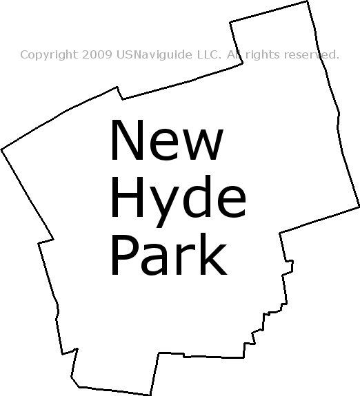 New Hyde Park New York Zip Code Boundary Map Ny