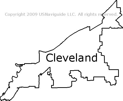 Cleveland City Limits Map Cleveland, Ohio Zip Code Boundary Map (Oh)