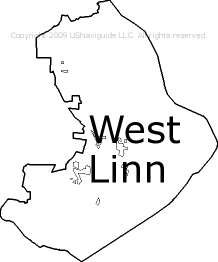 west linn zip code map West Linn Oregon Zip Code Boundary Map Or west linn zip code map