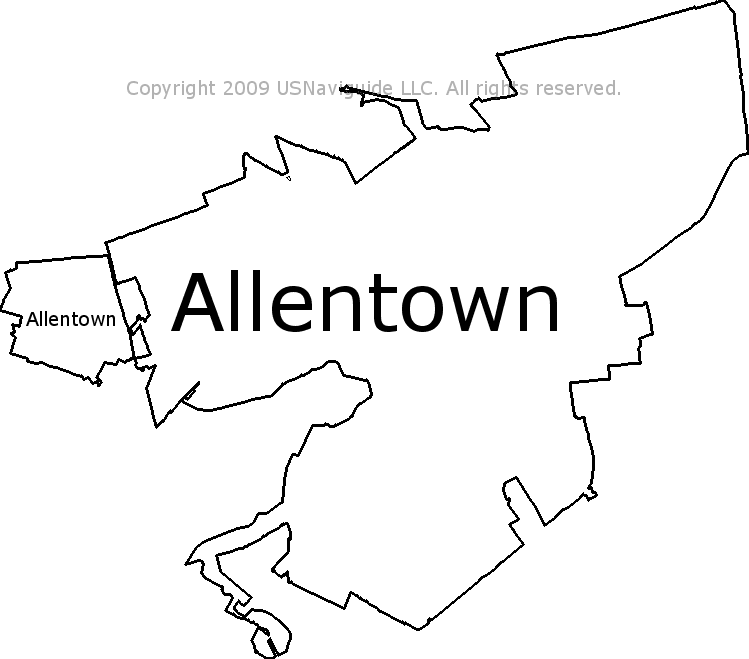 Allentown Zip Code Map Allentown, Pennsylvania Zip Code Boundary Map (Pa)