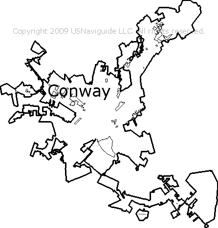 Conway Sc Zip Code Map Conway, South Carolina Zip Code Boundary Map (Sc)