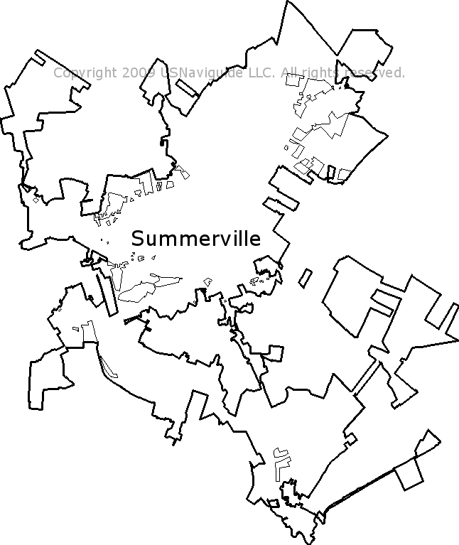 Summerville Sc Zip Code Map Summerville, South Carolina Zip Code Boundary Map (SC)