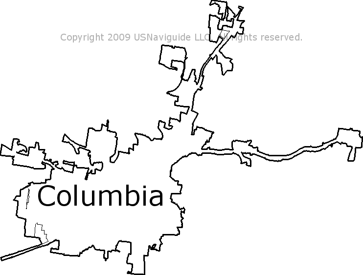 Columbia Tn City Limits Columbia, Tennessee Zip Code Boundary Map (Tn)