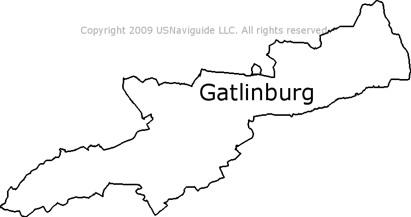 Gatlinburg City Limits Map Gatlinburg, Tennessee Zip Code Boundary Map (Tn)