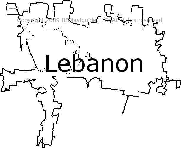 Lebanon Tennessee Zip Code Boundary Map Tn