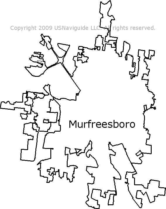 map of murfreesboro tn city limits Murfreesboro Tennessee Zip Code Boundary Map Tn map of murfreesboro tn city limits