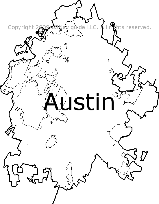 City Of Austin Boundary Map | Cities And Towns Map