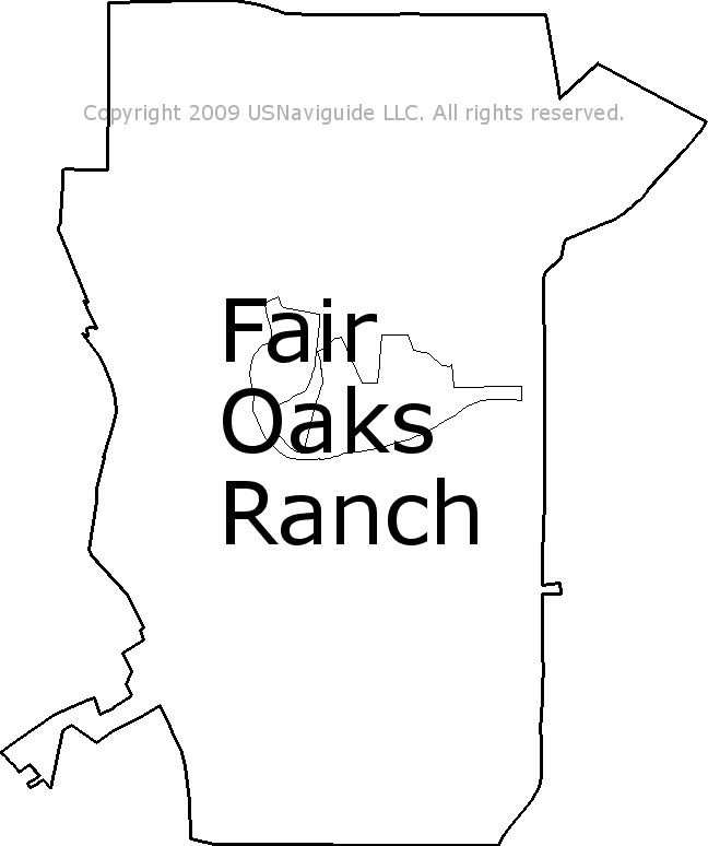 Fair Oaks Ranch Texas Zip Code Boundary Map Tx