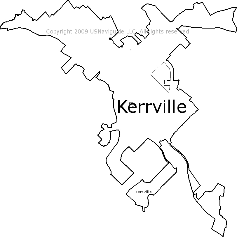 Kerrville Texas Zip Code Boundary Map Tx