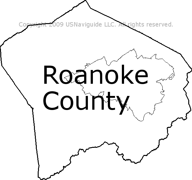 Roanoke County Property Lines Roanoke County - Virginia Zip Code Boundary Map (Va)