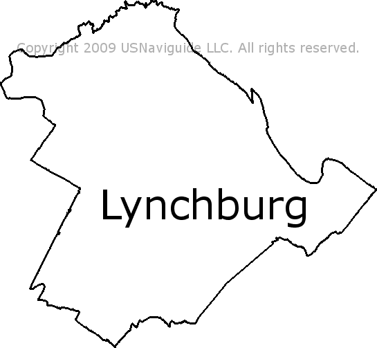 Lynchburg Va Zip Code Map Lynchburg, Virginia Zip Code Boundary Map (VA)