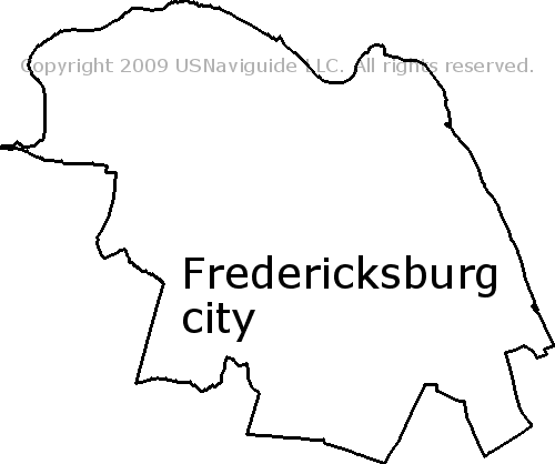Fredericksburg Zip Code Map Fredericksburg city   Virginia Zip Code Boundary Map (VA)