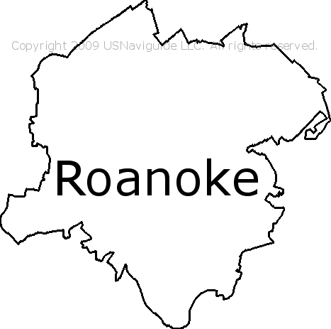 Roanoke Va Zip Code Map Roanoke, Virginia Zip Code Boundary Map (VA)
