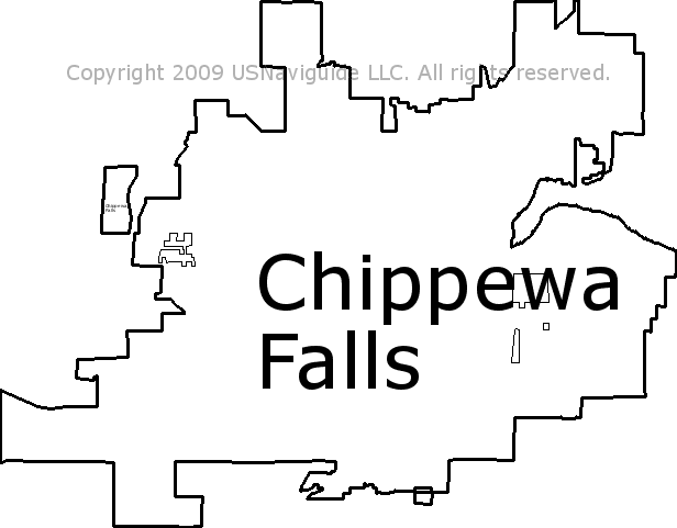 Chippewa Falls Wisconsin Zip Code Boundary Map WI