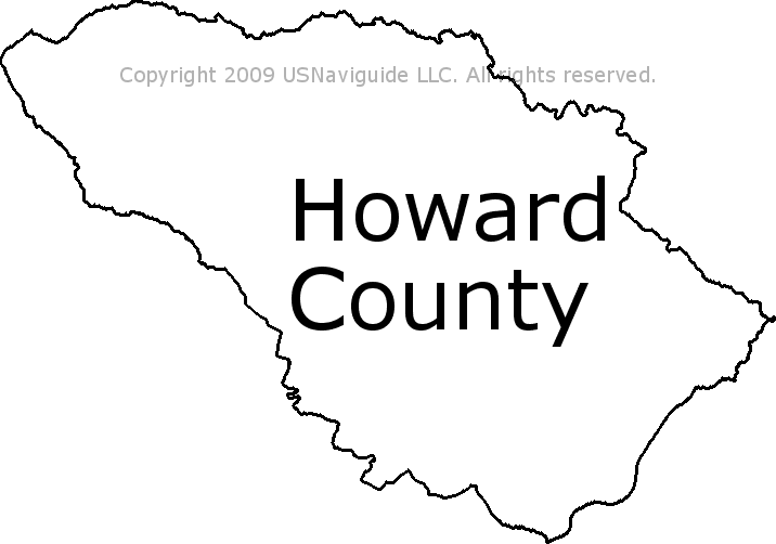 Howard County Maryland Zip Code Boundary Map Md
