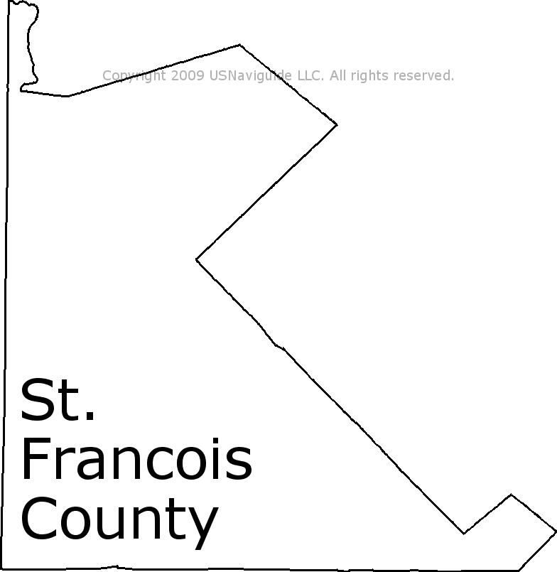 St Francois County Missouri Zip Code Boundary Map Mo