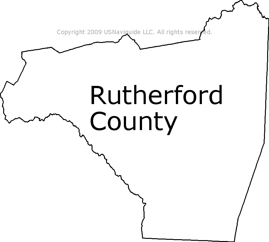 Rutherford County North Carolina Zip Code Boundary Map Nc