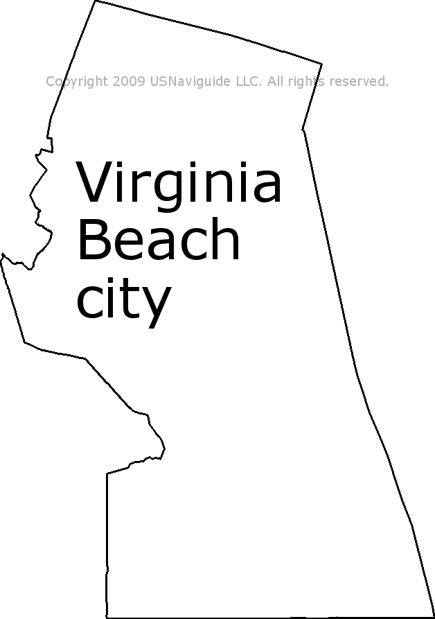 Virginia Beach City Virginia Zip Code Boundary Map Va