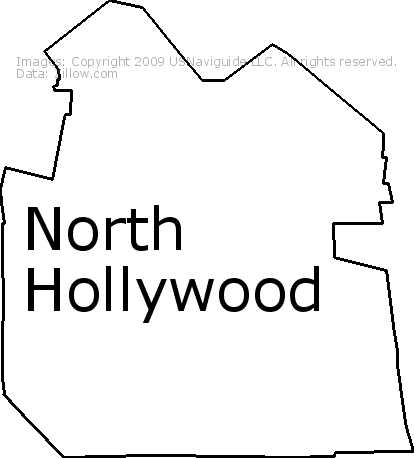 North Hollywood Los Angeles California Zip Code Boundary Map Ca