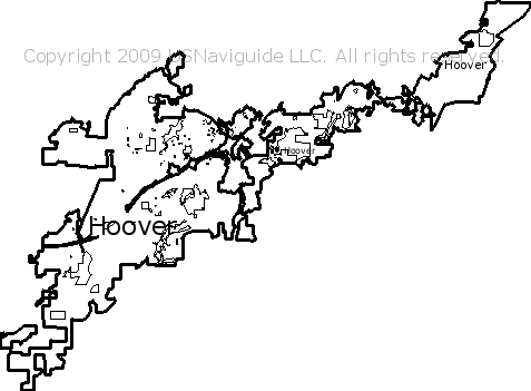 Hoover Alabama Zip Code Boundary Map Al