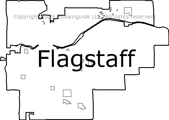 Flagstaff Arizona Zip Code Boundary Map Az