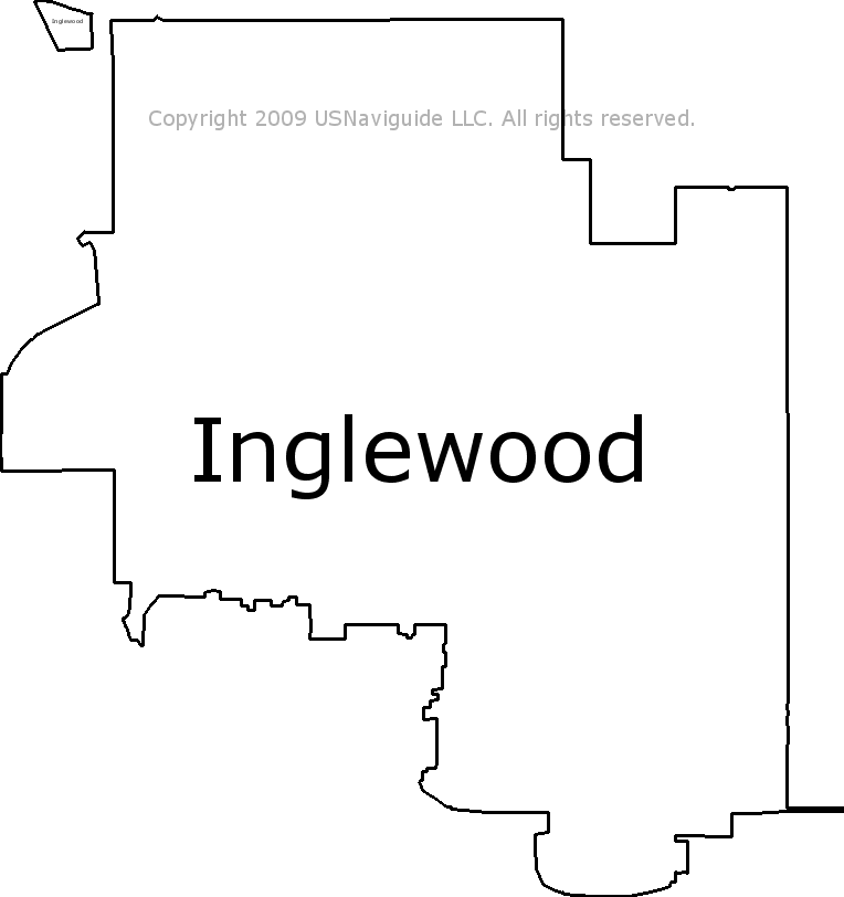Inglewood California Zip Code Boundary Map Ca