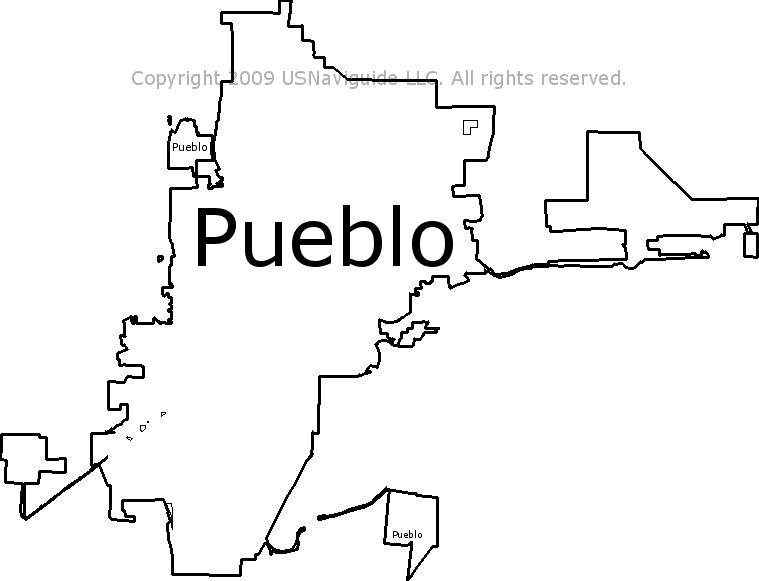 Pueblo Colorado Zip Code Boundary Map Co