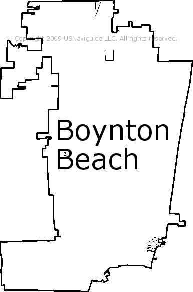 Boynton Beach Florida Zip Code Boundary Map Fl
