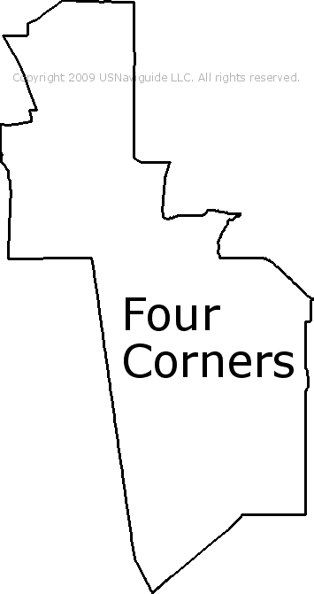 Four Corners Florida Zip Code Boundary Map Fl