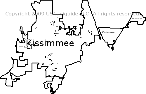 Kissimmee Florida Zip Code Boundary Map Fl