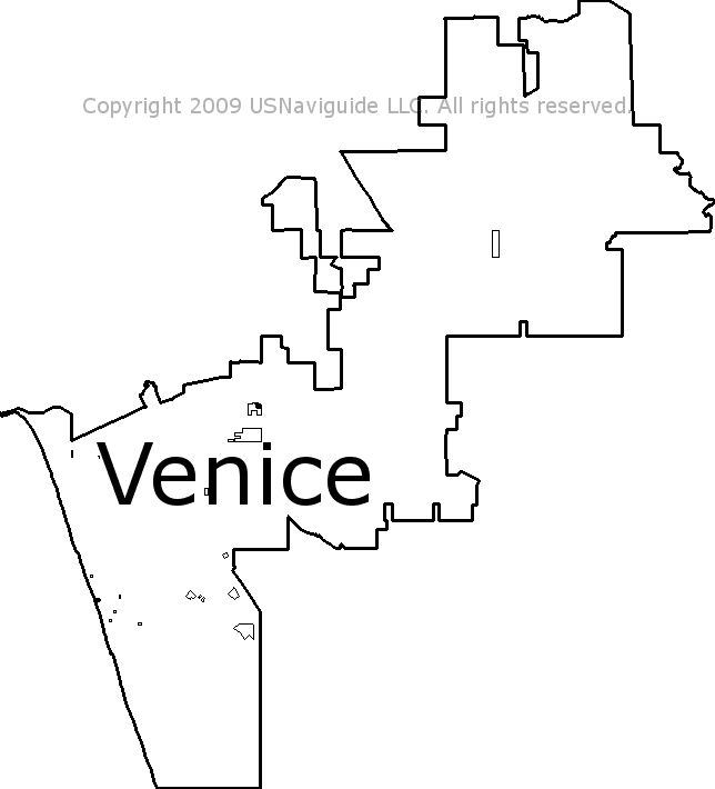 Venice Florida Zip Code Boundary Map Fl
