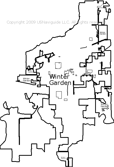 Winter Garden Florida Zip Code Boundary Map Fl