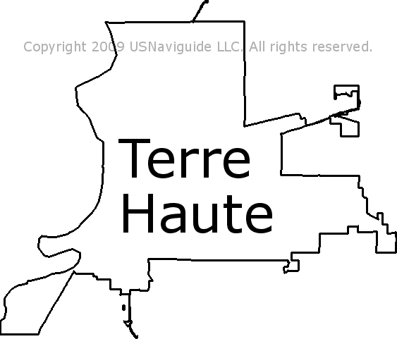 Terre Haute Indiana Zip Code Boundary Map In