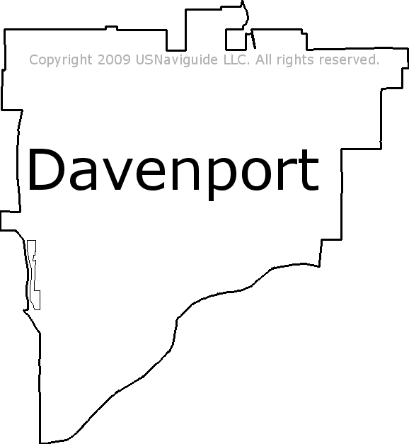 Davenport Iowa Zip Code Boundary Map Ia