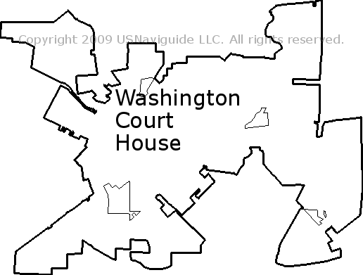 Washington Court House Ohio Zip Code Boundary Map Oh